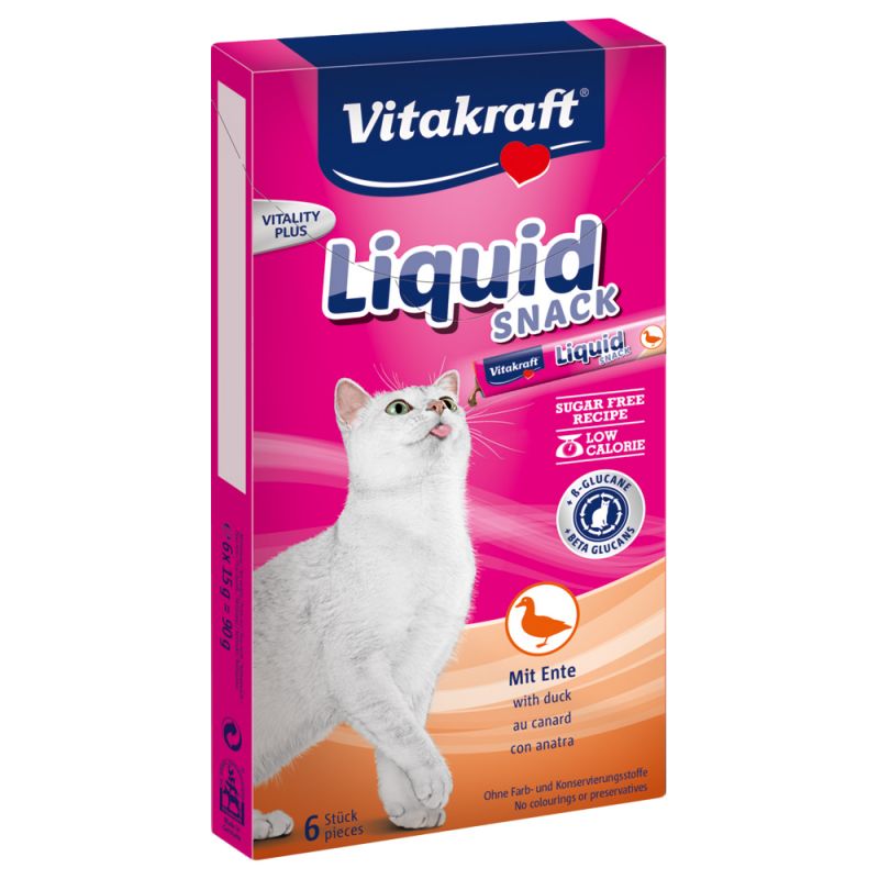 Vitakraft cat liquid snack 90 gr - anatra con beta-glucani - spedizione gratis 1° ordine + scegli lo sconto bzr5 / bzr20