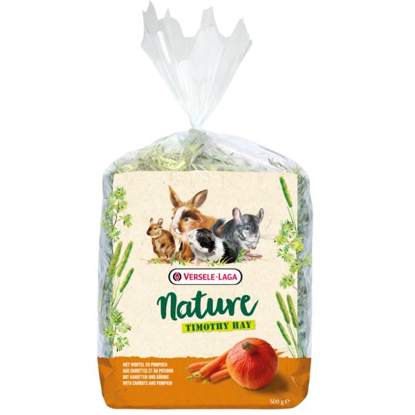 Versele laga nature fieno timothy 500 gr - carota e zucca - mangime per conigli - spedizione gratis 1° ordine + scegli lo sconto bzr5 / bzr20