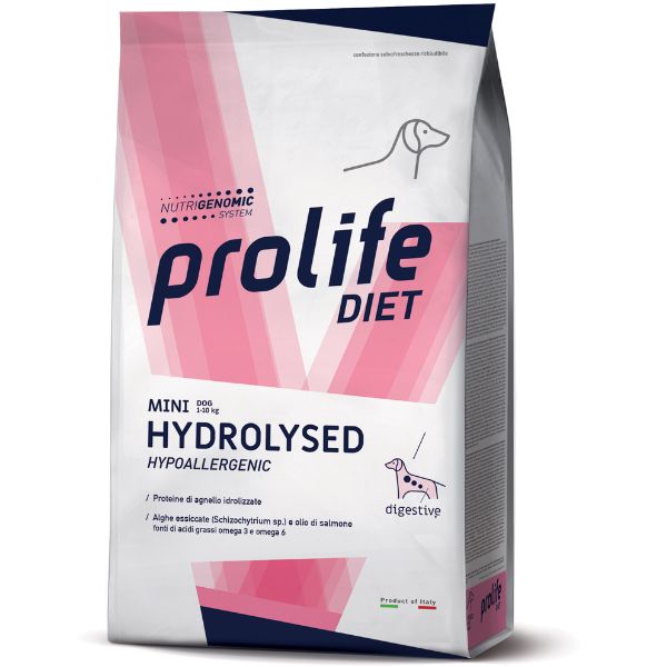 Prolife veterinary diet dog hydrolysed hypoallergenic mini agnello - 1,5 kg - dieta veterinaria per cani - spedizione gratis 1° ordine + scegli lo sco