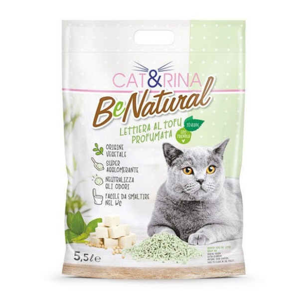 Cat&rina benatural lettiera vegetale per gatti al tofu - 5,5 l - thè verde - lettiera vegetale - spedizione gratis 1° ordine + scegli lo sconto bzr5 /