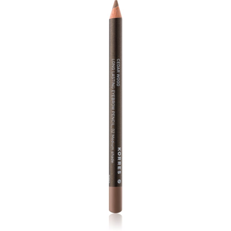 Korres Cedar Wood Matita Sopracciglia Lunga Tenuta Colore 02 Medium Shade 1.29 G