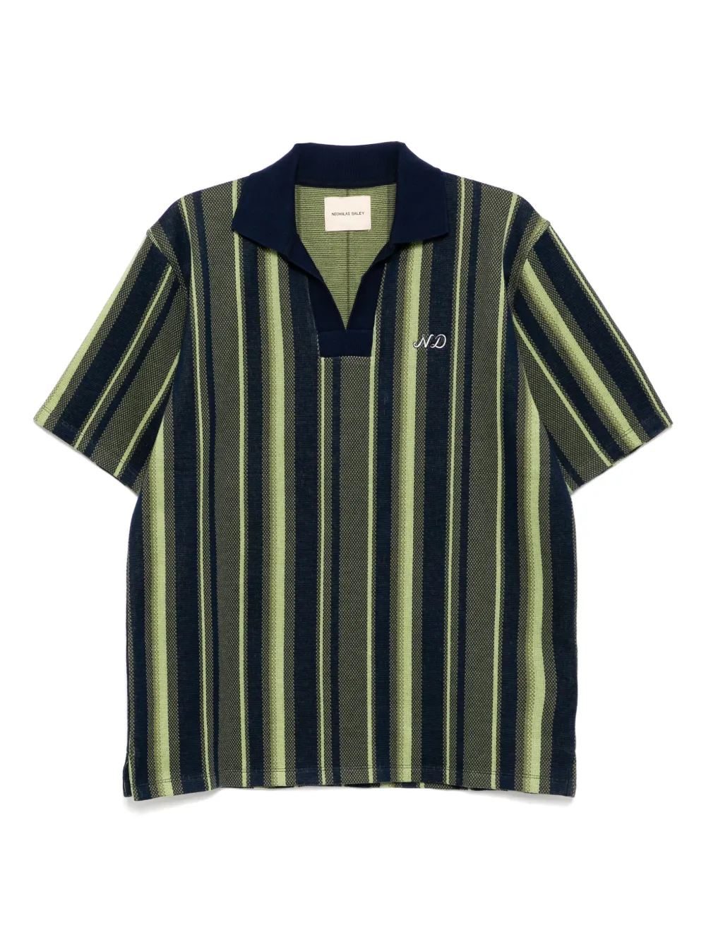 Nicholas Daley rugby striped polo shirt - Verde