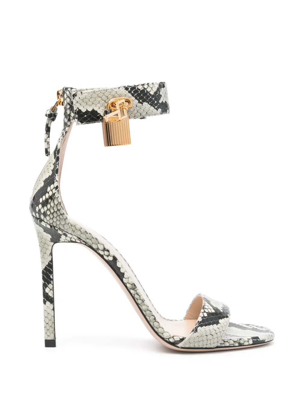 TOM FORD 105mm leather padlock sandals - Nero