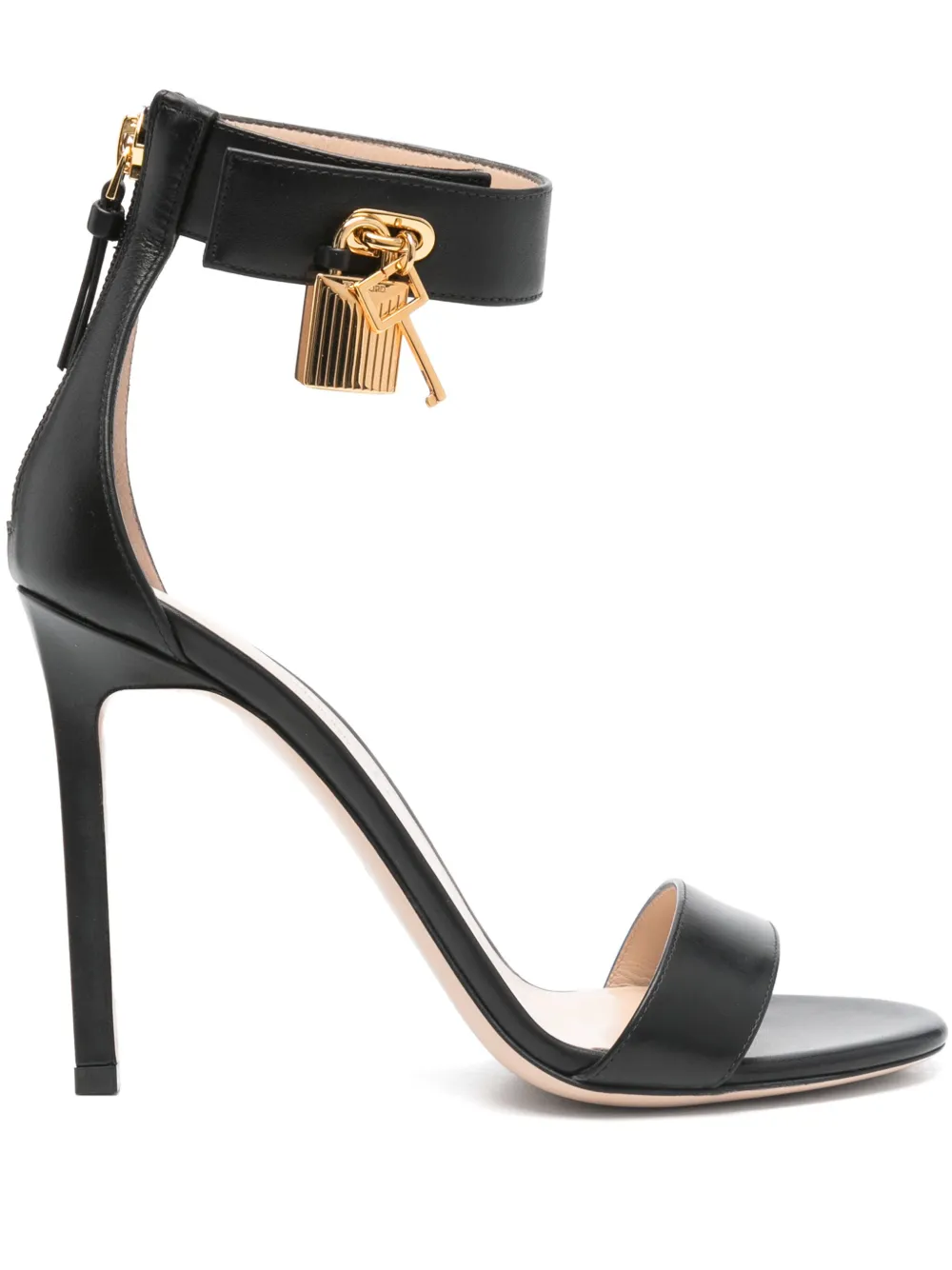 TOM FORD 105mm leather padlock sandals - Nero