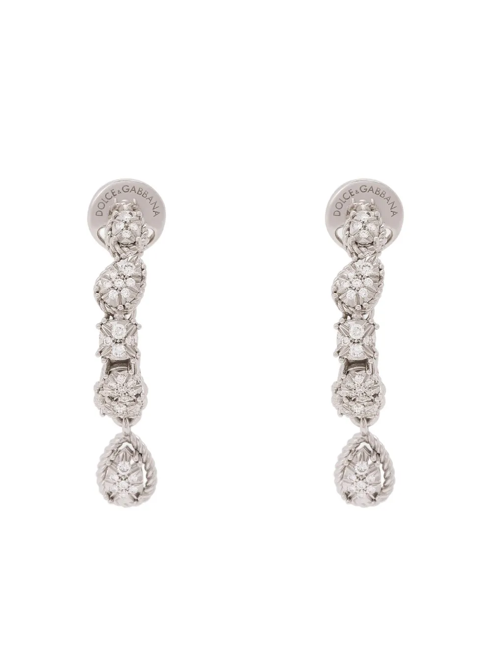 Dolce & Gabbana 18kt white gold Easy diamond earrings - Bianco