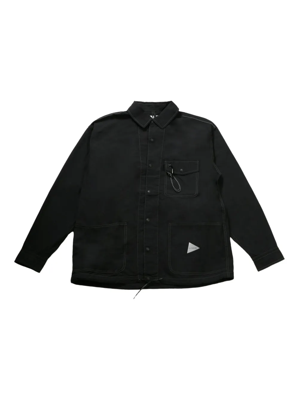 and Wander contrast-stitch denim jacket - Nero