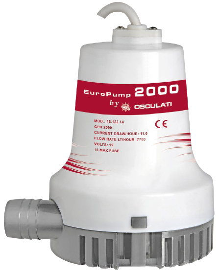 Pompa di sentina Osculati Europump II 2000 12 V 128 L/min