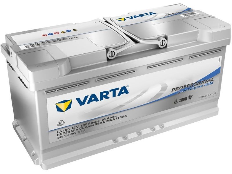 Batteria Varta Professional Dual Purpose AGM 12 V 210 Ah per avviamento e servizi