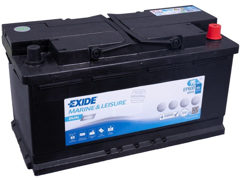 Batteria Exide Dual AGM 12 V 92 Ah per avviamento e servizi EP800