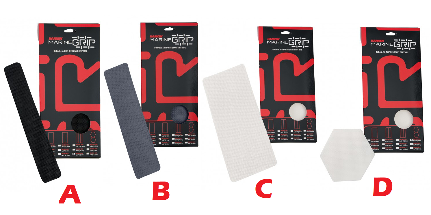 Kit pretagliato 10x Marine Grip nastro antisdrucciolo 51x305 mm. - Harken : Scegli il modello - Nero