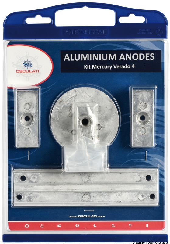 Kit anodi per Mercury : Scegli il modello - Kit anodi 4 pz Mercury magnesio