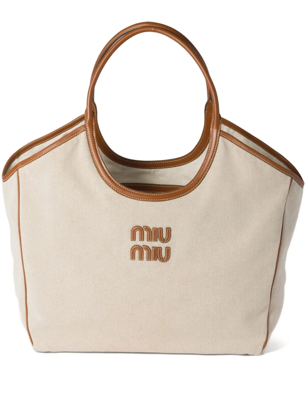 Miu Miu Ivy canvas tote bag - Toni neutri