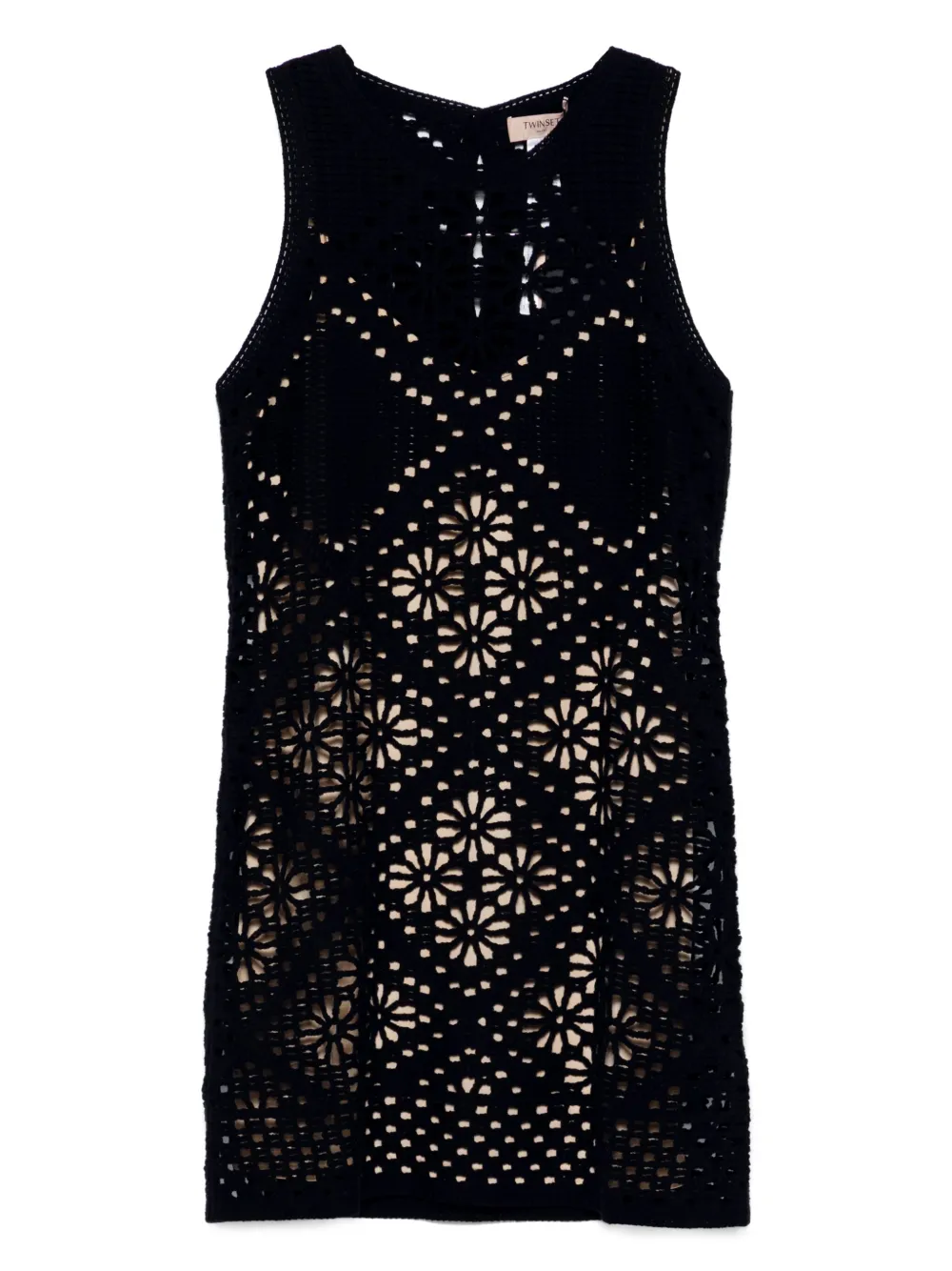 TWINSET open-knit mini dress - Nero