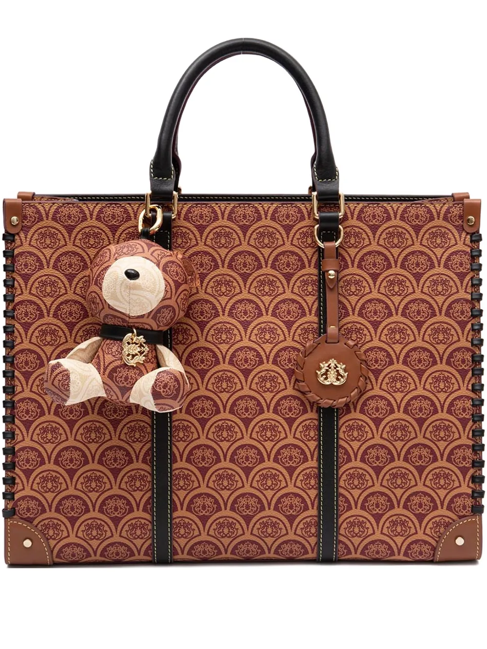 Isla leather tote bag - Marrone