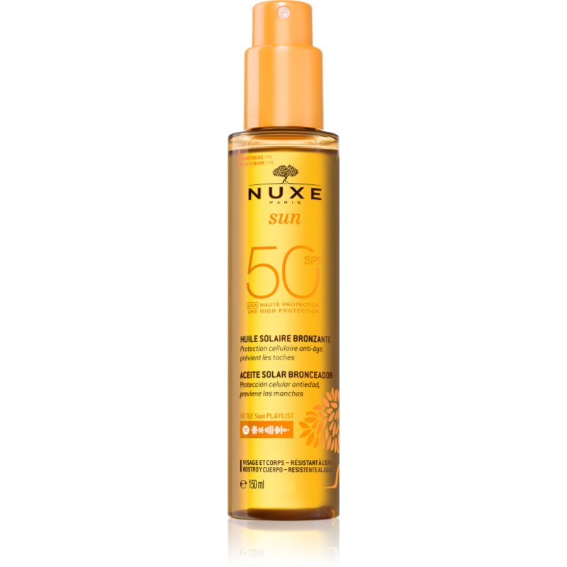 Nuxe Sun Face And Body Tanning Sun Oil Olio Abbronzante Per Viso E Corpo Spf 50 150 Ml