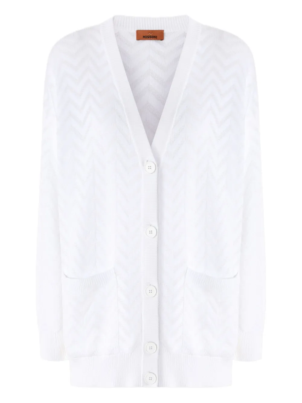 Missoni chevron-motif cardigan - Bianco