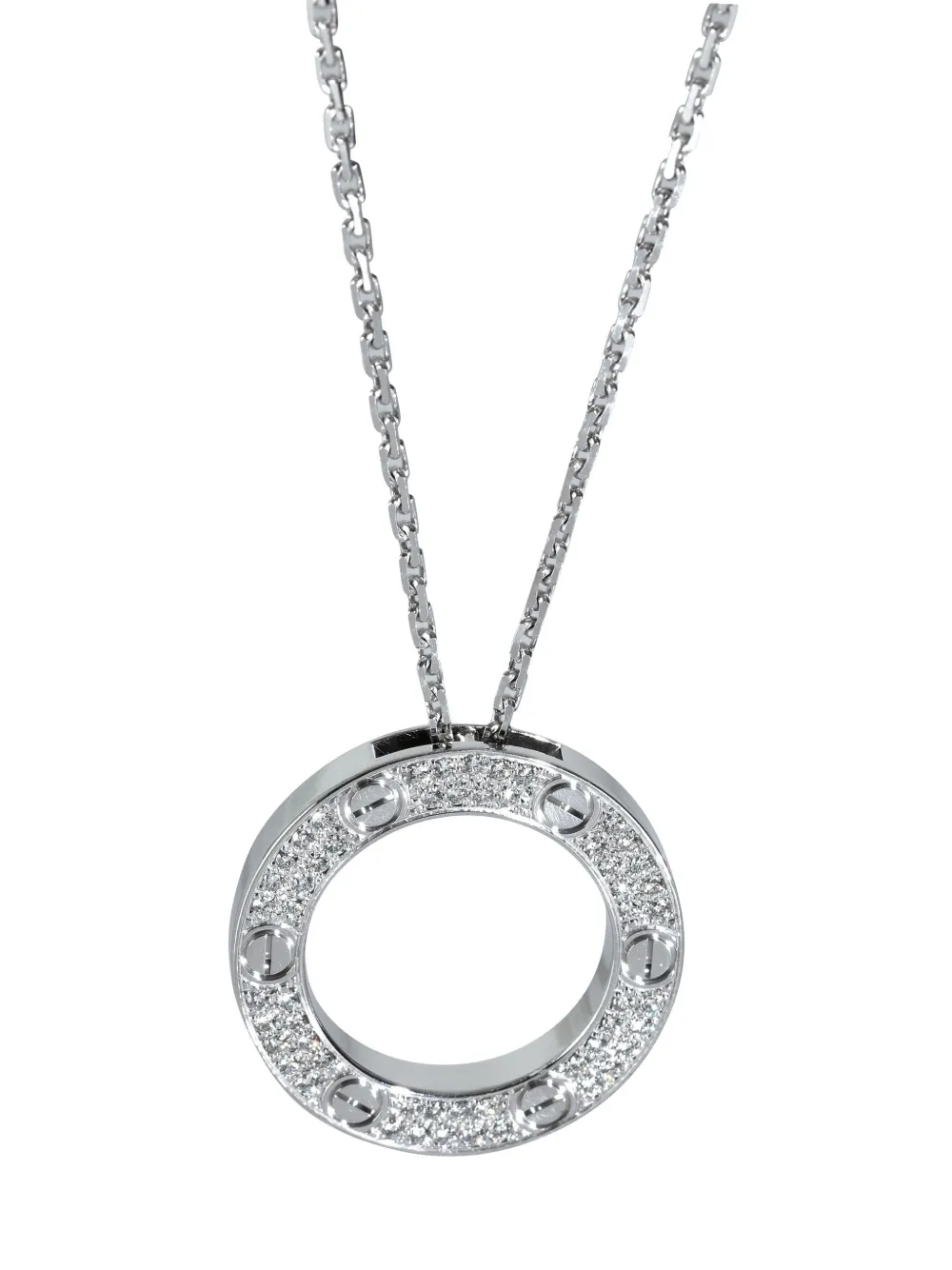 Cartier 18K white gold Love diamond necklace - Argento