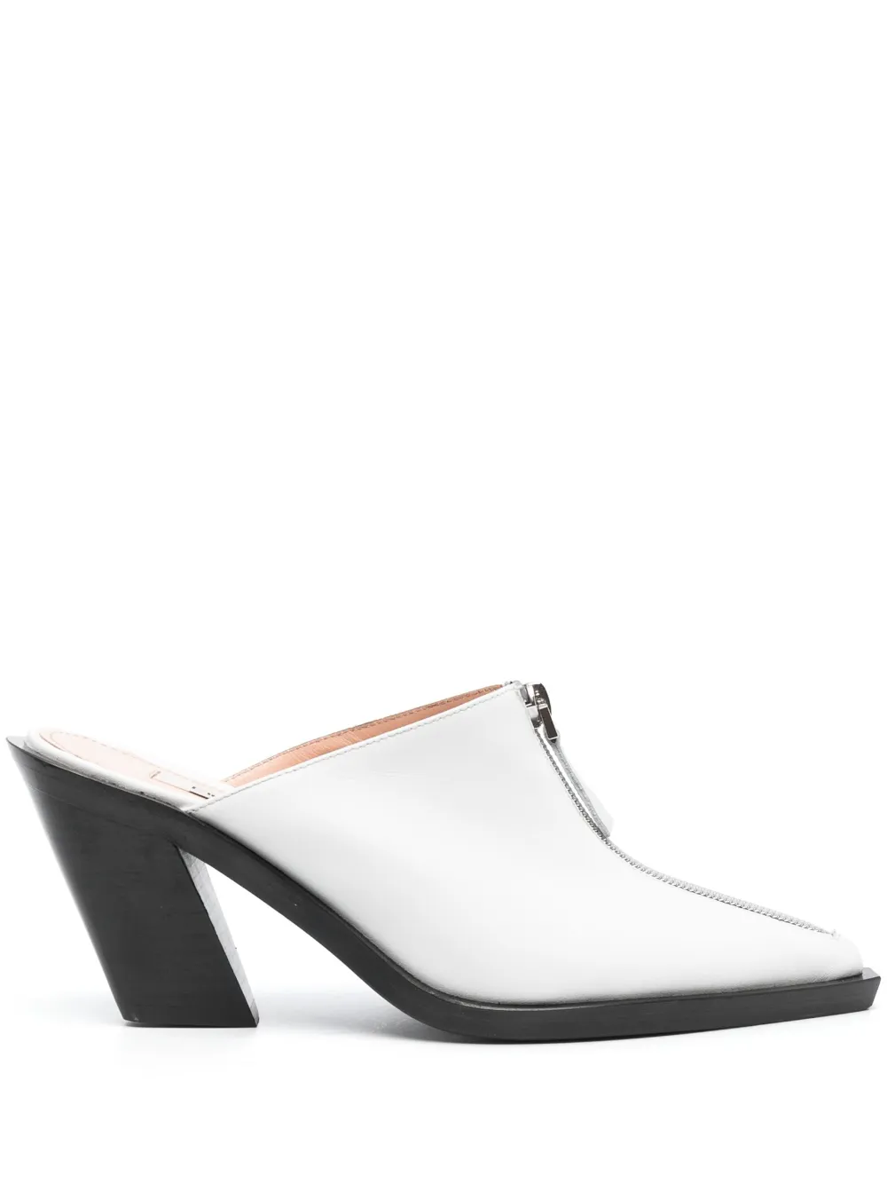 Elleme Mules Eclair 85mm in pelle - Bianco
