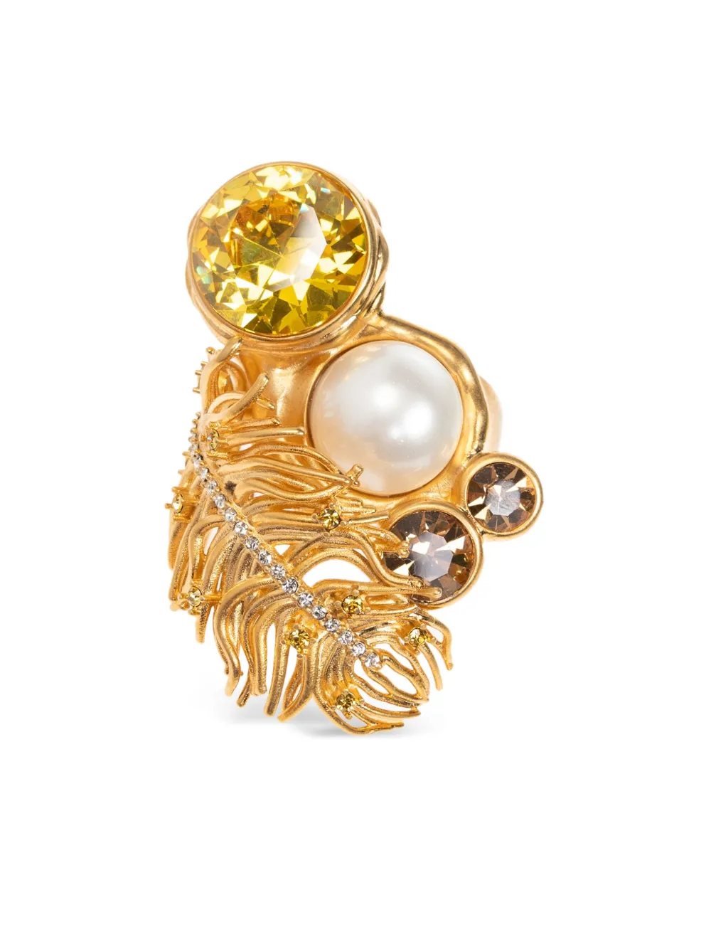 Marni pearl-embellished ring - Oro