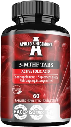 Apollo'S Hegemony 5-Mthf Tabs - 400 Μg Di L-Metilfolato Per Porzione - 60 Compresse - Fornitura Per 4 Mesi - Supporta Le Funzioni Psicologiche E Riduc