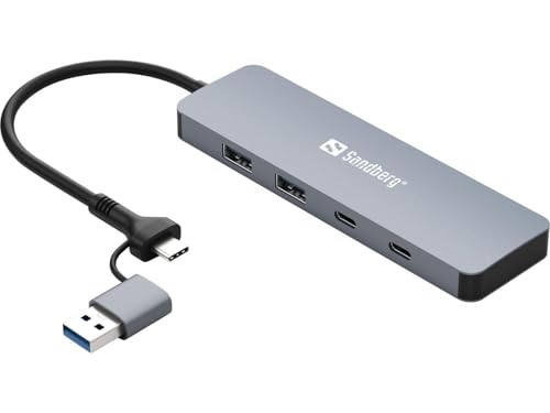 Sandberg Usb-C/A A 2Xusb-A+2Xusb-C Hub Usb-C/A A 2Xusb-A+2Xusb-C Hub, 136-64 (Usb-C/A A 2Xusb-A+2Xusb-C Hub)