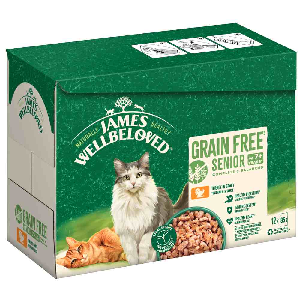 James Wellbeloved Grain Free Senior Cat Hypoallergenic Tacchino umido gatto - 12 x 85 g