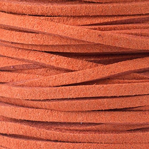 Perline Di Fiori Di Ciliegio Arancione Bruciato Piatto Micro Fibra Finta Pelle Scamosciata Pizzo Perline Cordino 1,5 Mm Di Spessore, 2 Mm Di Larghezza
