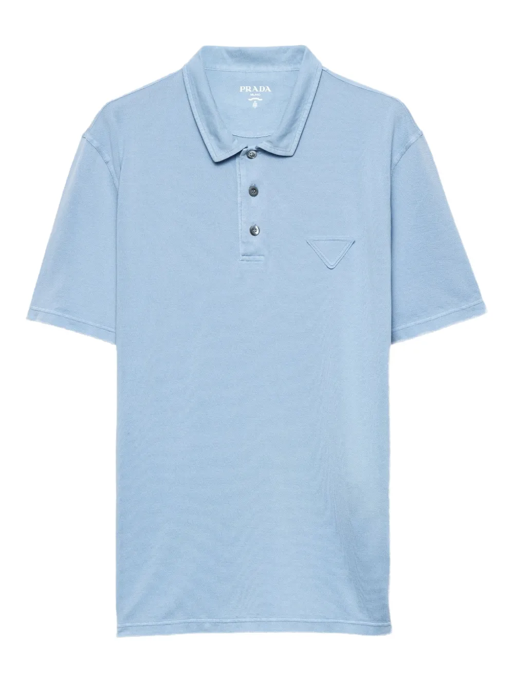 Prada triangle logo polo shirt - Blu