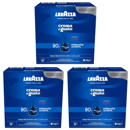 320 Capsule Caffè In Alluminio Lavazza Crema E Gusto Classico Compatibili Nespresso
