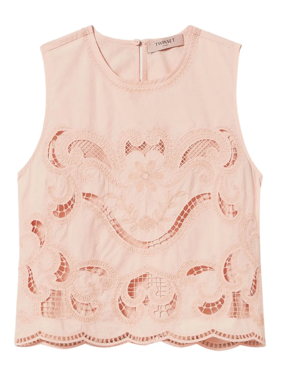 TWINSET broderie-anglaise sleeveless top - Rosa