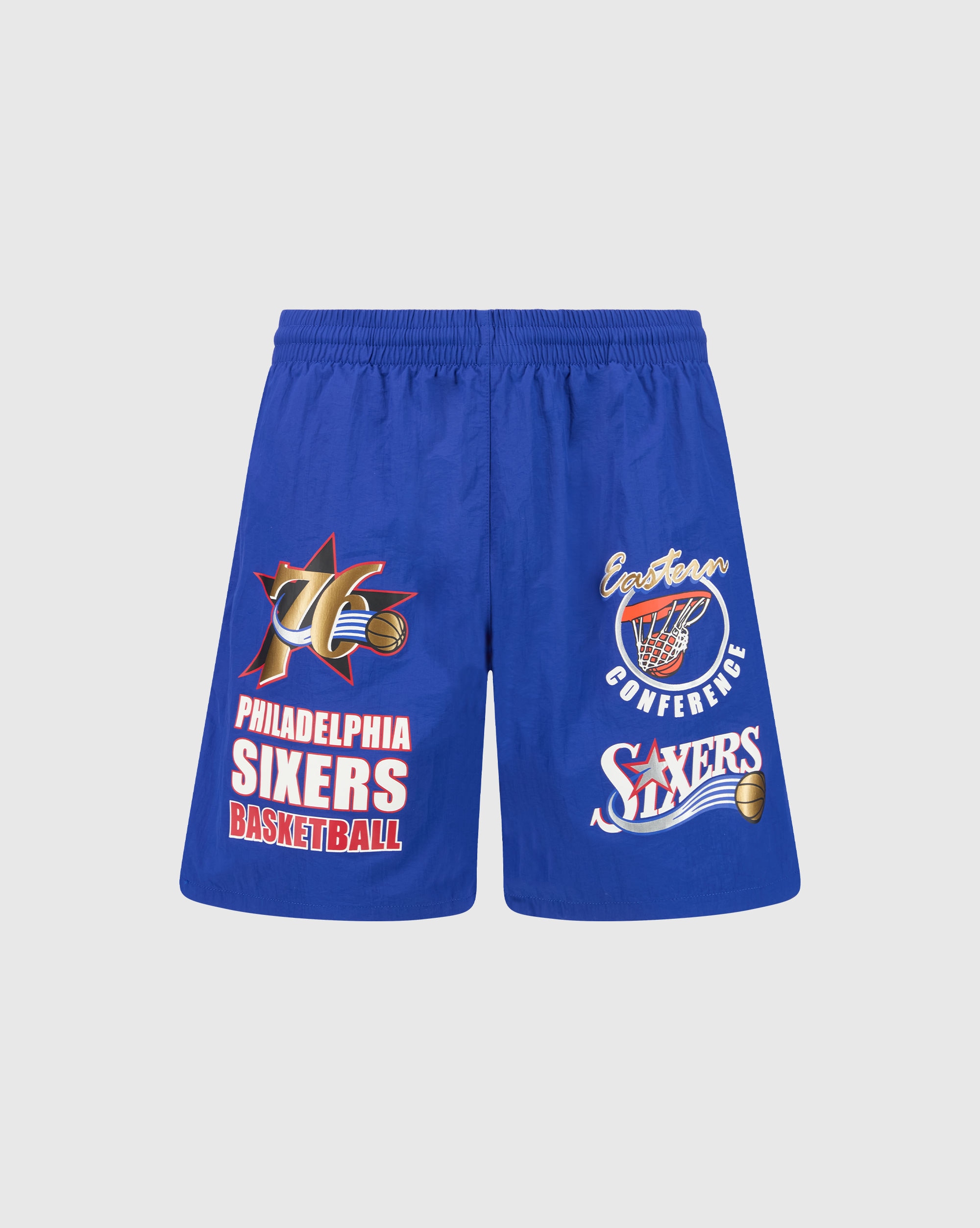 Mitchell&Ness Multi Hit Nylon Shorts Vintage Logo Philadelhia 76ers Blu Uomo