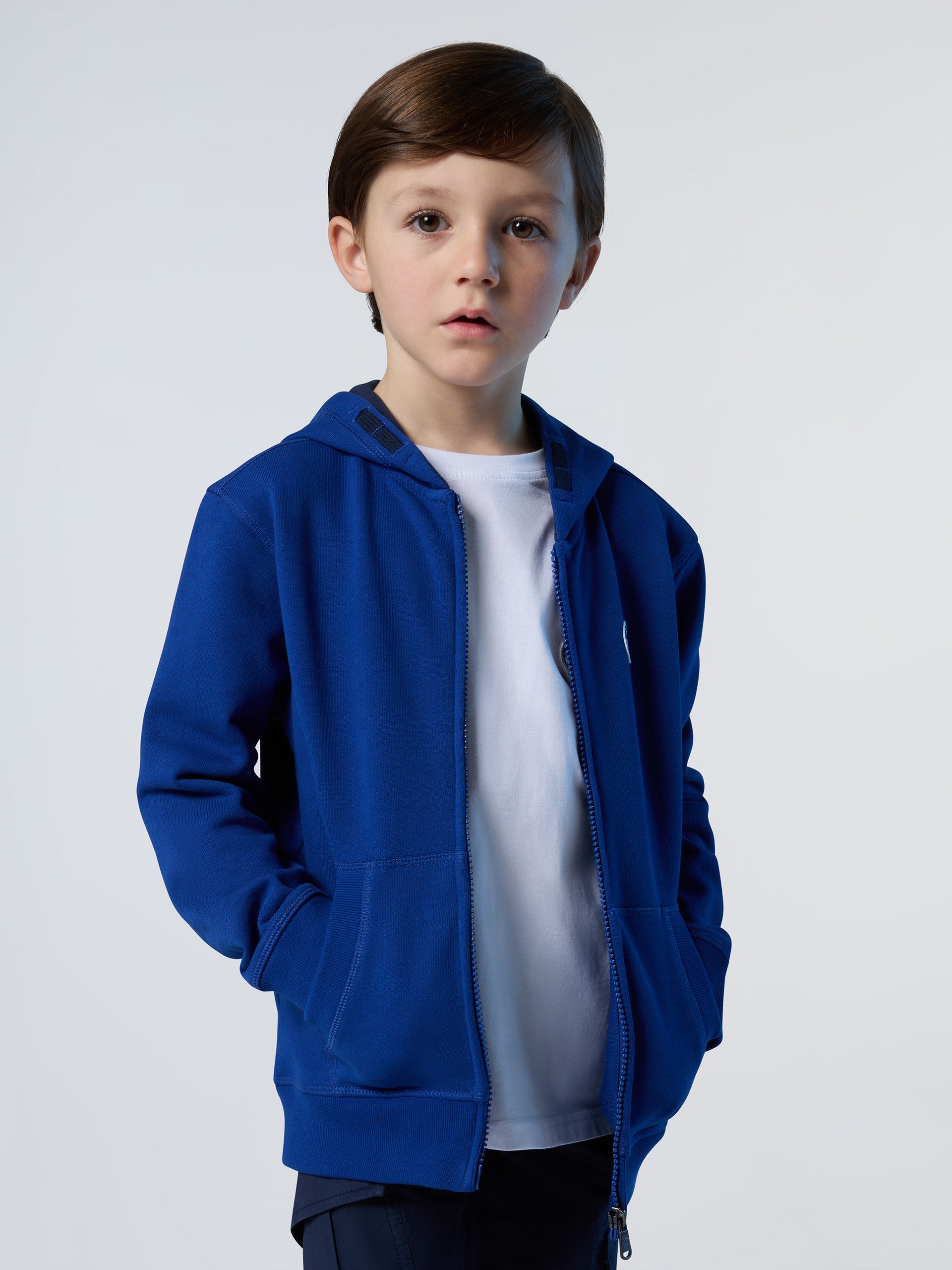 North Sails - Felpa hoodie con zip e logo