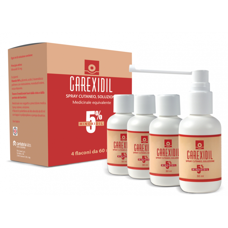 Difa Cooper - Difa Cooper Carexidil 5% Spray Cutaneo, Soluzione Minoxidil Medicinale Equivalente
