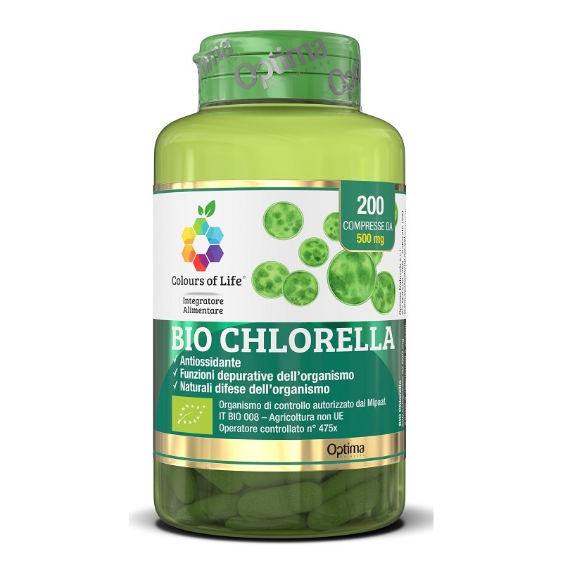 Optima Naturals - Optima Naturals Bio Chlorella 200 Compresse Colours Of Life