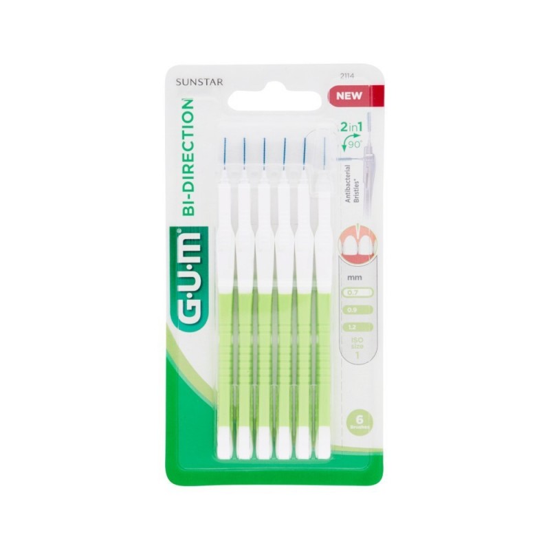 Gum - Sunstar Italiana Gum Bi-direction Scovolini Punta Ultrafine 2114 6 Pezzi