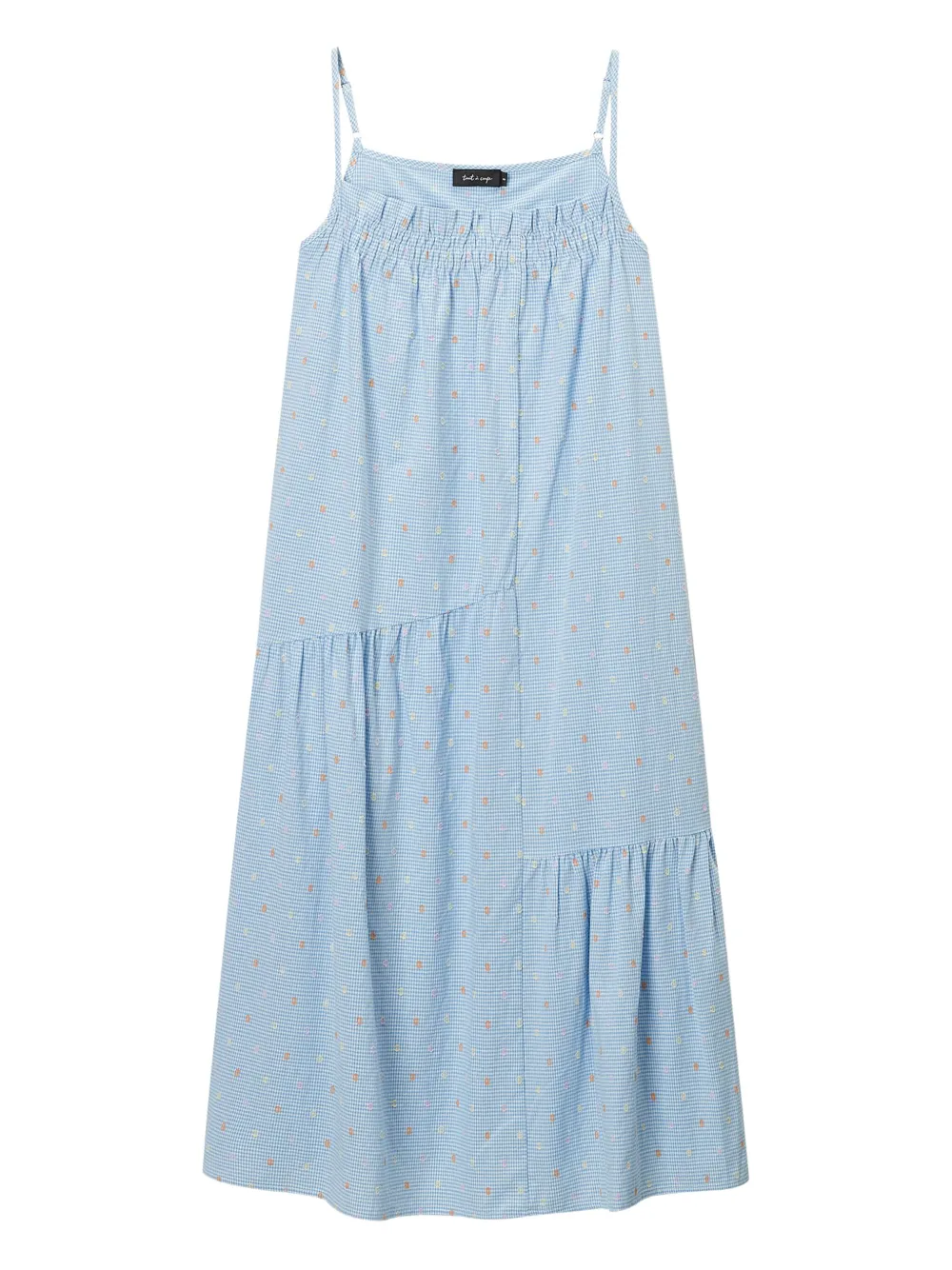 tout a coup gingham check midi dress - Blu