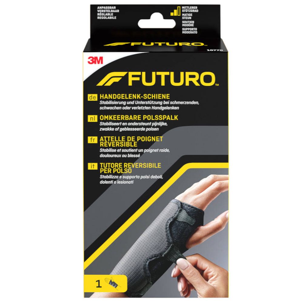 Futuro Wrist Splint Adaptable + Reversable Black 1 pz Bendaggio/i