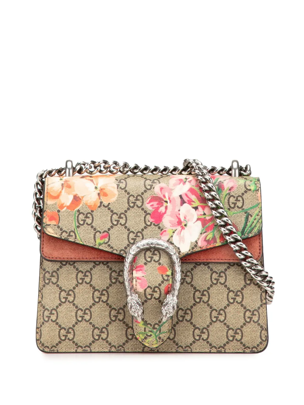 Gucci Pre-Owned 2016-2024 Mini GG Supreme Blooms Dionysus crossbody bag - Marrone