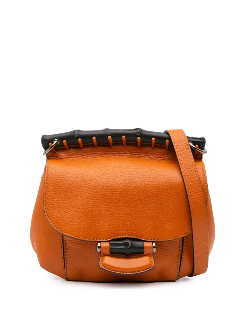 Gucci Pre-Owned 2016-2024 Small Leather Bamboo Nouveau Fringe crossbody bag - Arancione