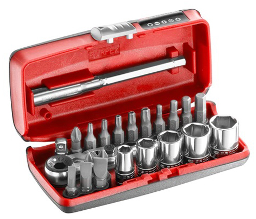 Coffret douilles 1/4'' 6 pans métriques et embouts 23 pièces - FACOM - R1PICOPB