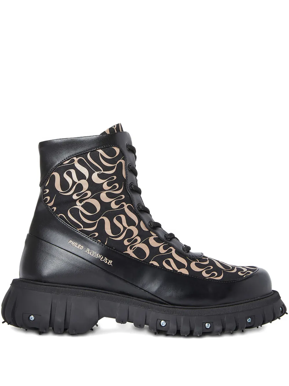 PHILEO monogram-pattern boots - Nero