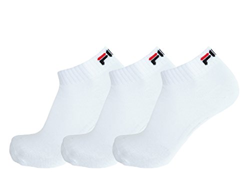 Fila 3 Paia Di Calzini Quarter Sneaker Socks Trainer Calze Unisex 35-46 - Colori Multipli: Colour: White | Size: 43-46