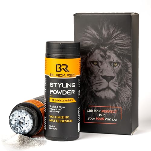 Black Red-Hair Styling Powder Wax Polvere Per Capelli 20 Gr Permanent Matt (Volumizing Matte Design)