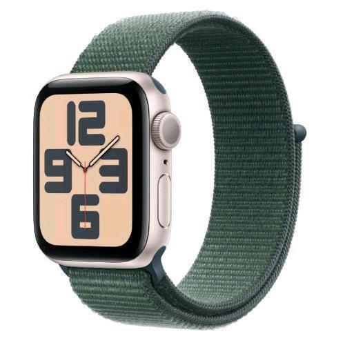 APPLE WATCH SE GPS 40mm CASSA IN ALLUMINIO STARLIGHT CINTURINO SPORT LOOP VERDE