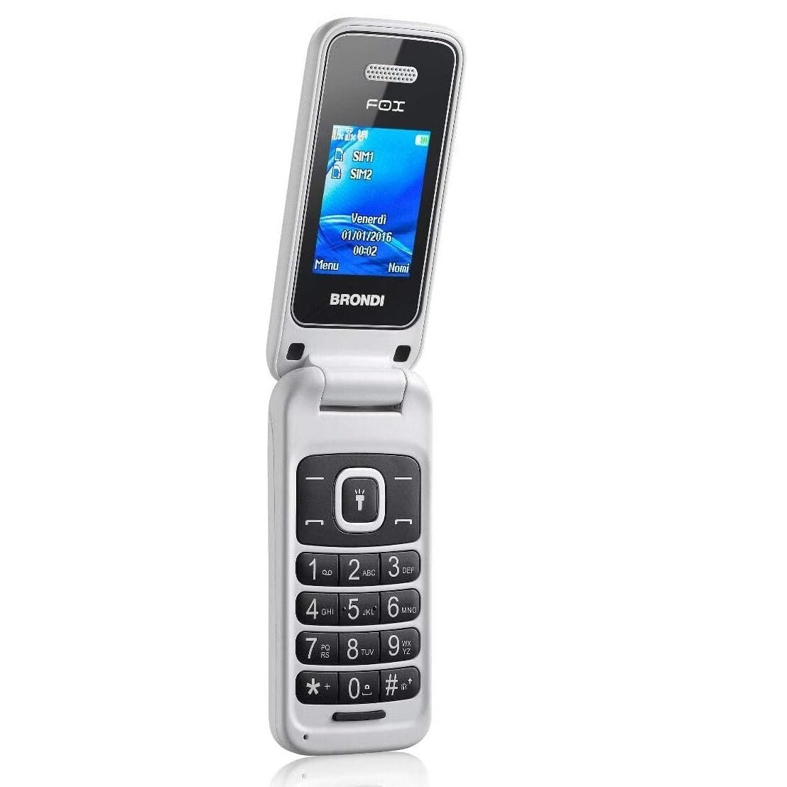 BRONDI FOX BIANCO TELEFONO CELLULARE DUAL SIM 1.77 RADIO FM GSM BLUETOOTH 1.3MP