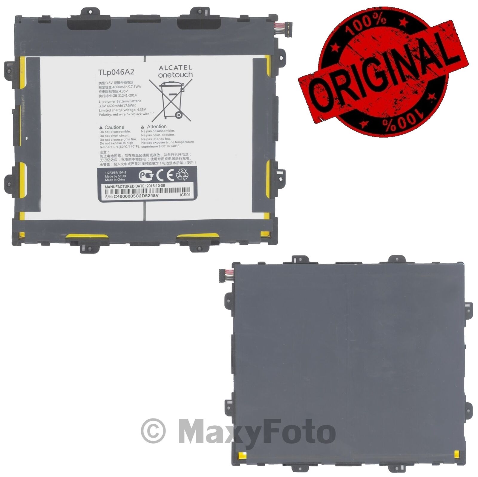 ALCATEL BATTERIA RICAMBIO ORIGINALE TLP046A2 4600mAh LITIO PER ONE TOUCH POP 10
