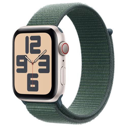 APPLE WATCH SE GPS + CELLULAR 44MM STARLIGHT ALUMINIUM CASE WITH LAKE GREEN SPOR