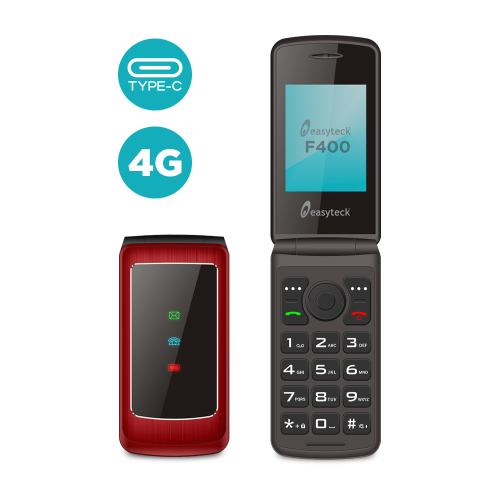 EASYTECK F400 2.4'' 4G VoLTE FOLD RED°