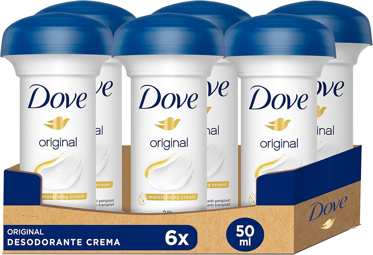 Dove Original Crema Deodorant Bastone 6-Pezzi di 50 ml