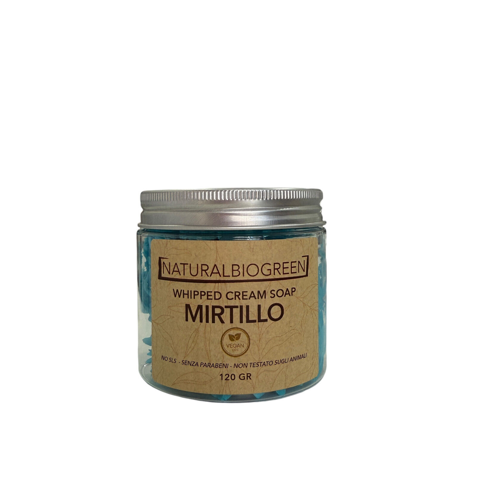 Naturalbiogreen Whipped Cream Soap Sapone in Crema MIRTILLO Vegan 120 gr